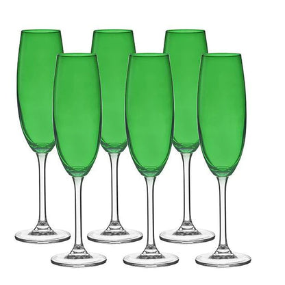 Conjunto com 6 Taças de Cristal Verde 220ml – Luxo, Brilho e Sofisticação