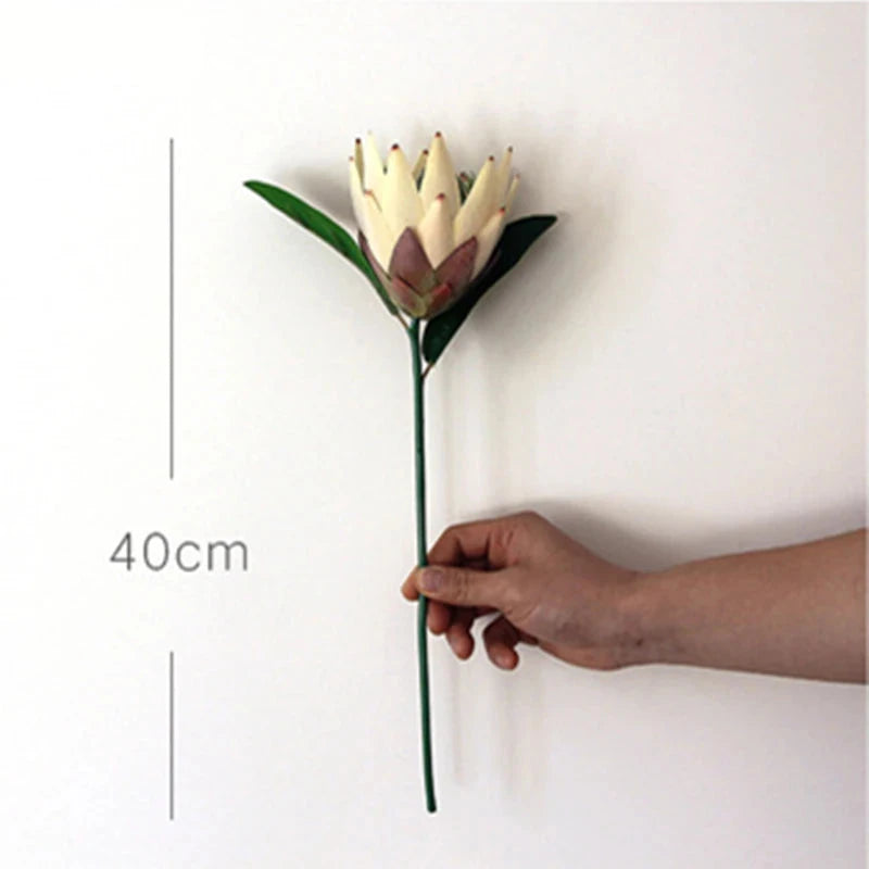 Produto YO CHO-Artificial Silk Flower King Protea, DIY Arranjo De Flores, Falso Imperador Flores, Branco, Festa Em Casa, Casamento Decoração De Mesa - 1