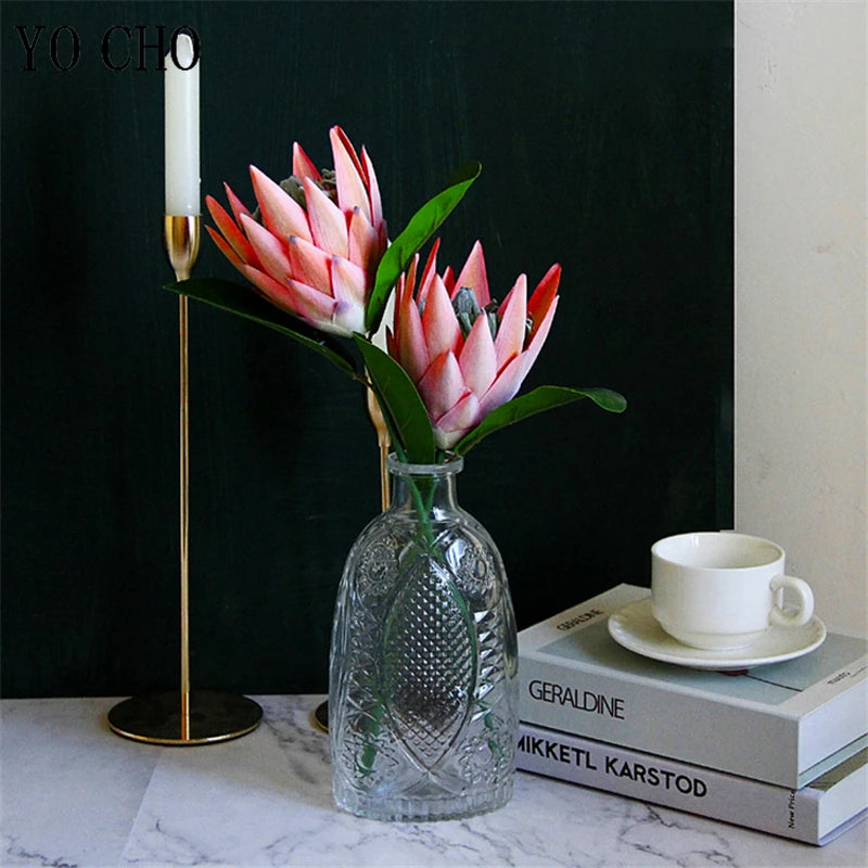 Flower King Protea, DIY Arranjo De Flores, Falso Imperador Flores, Branco, Festa Em Casa, Casamento Decoração De Mesa