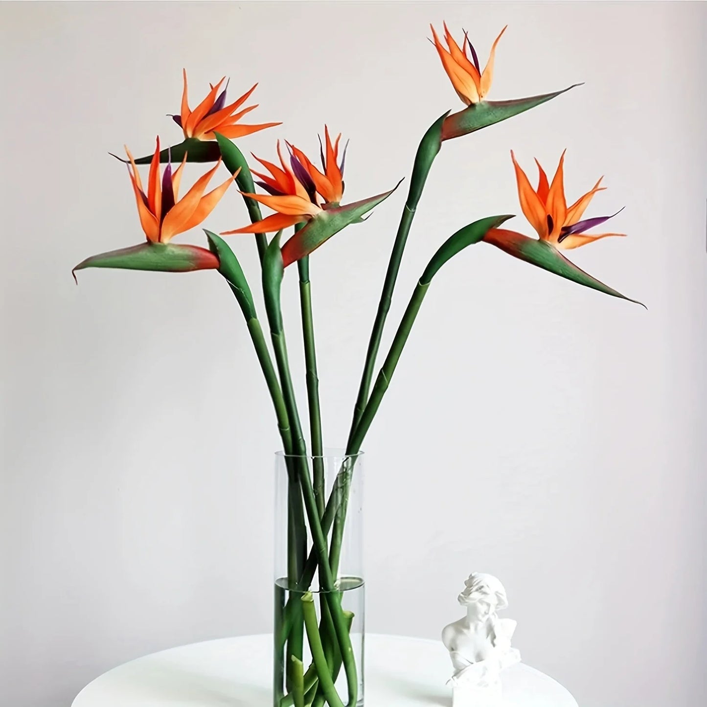 Artificial Bird of Paradise Flores, Strelitzia Borracha, Long Stem, adequado para DIY, Home Party, Decoração Tema, 24,5 polegadas, 3PCs