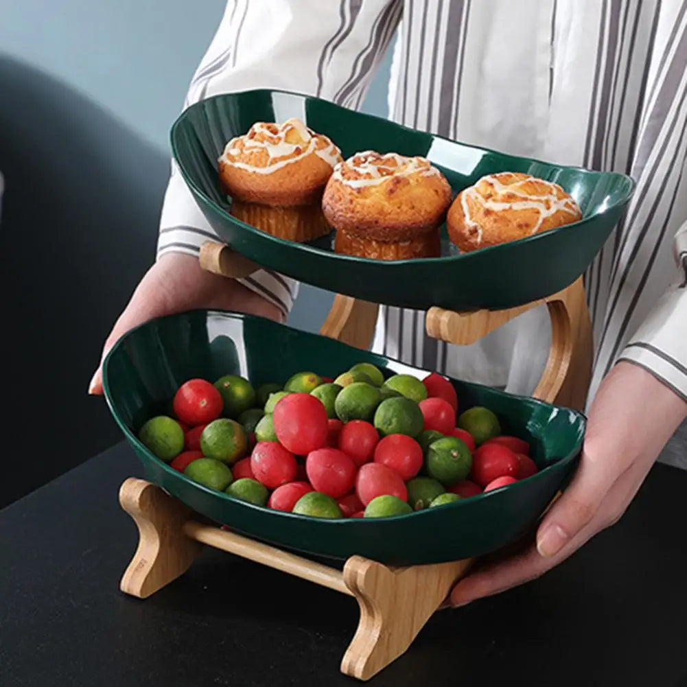 1/2 camadas placa de frutas portátil luxo retro frutas servindo tigela prateleiras expositor cestas armazenamento rack caixa suprimentos para casa