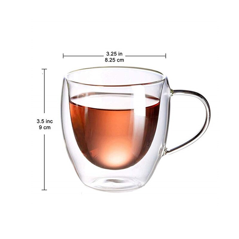 1/2/4pcs Double Wall Heat Resistant Cup Clear Handmade Tea Drink Healthy Drink Cups  Insulated Coffee Mugs