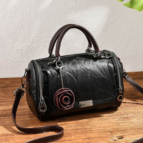 Yogodlns 2022 New flowers Pendant Handbag Women's fashion Boston bags single shoulder bag ladies crossbody bag PU messenger bag