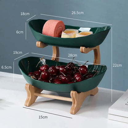 1/2 camadas placa de frutas portátil luxo retro frutas servindo tigela prateleiras expositor cestas armazenamento rack caixa suprimentos para casa