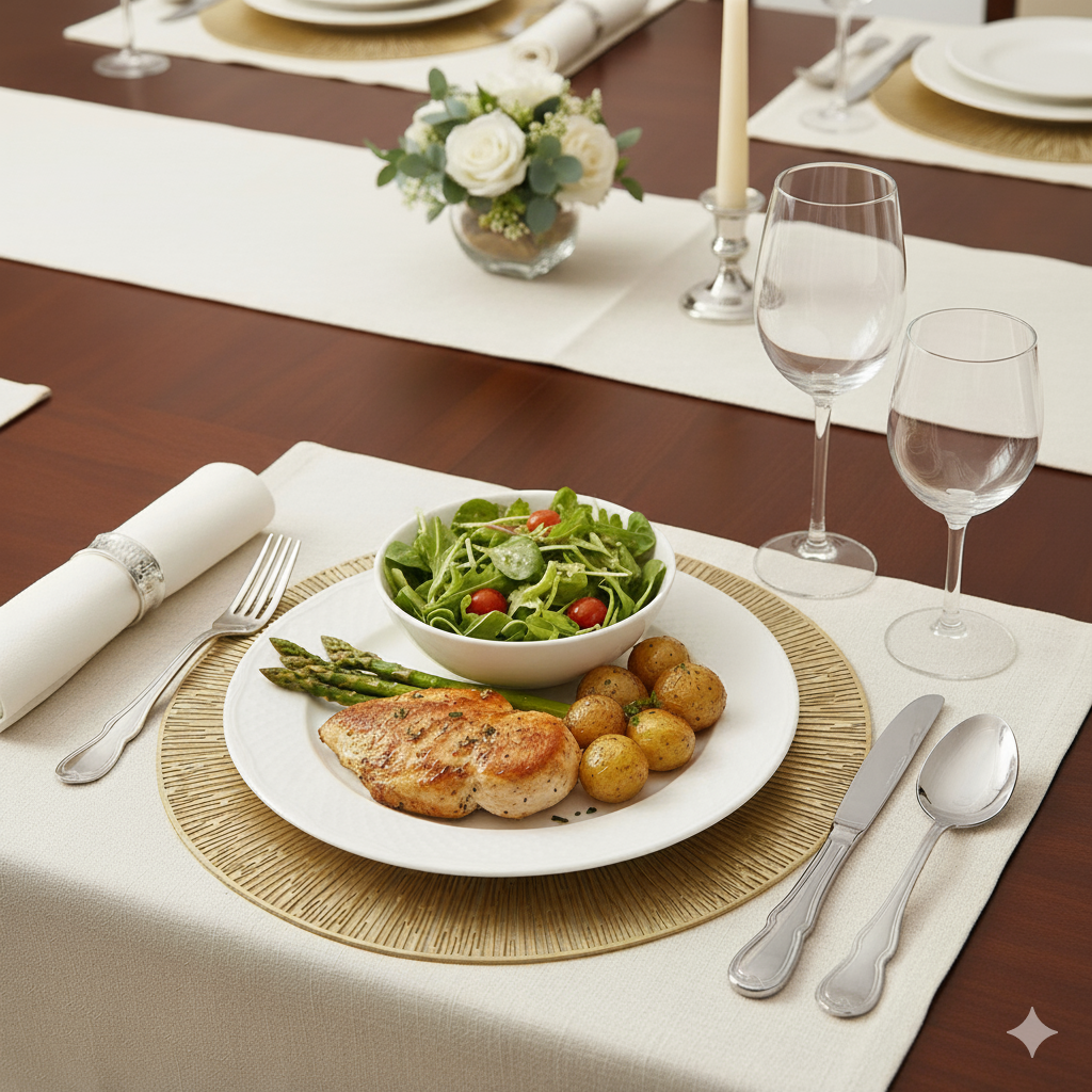 Jogo Americano Redondo Dourado Kit com 6 - Elegância Dourada