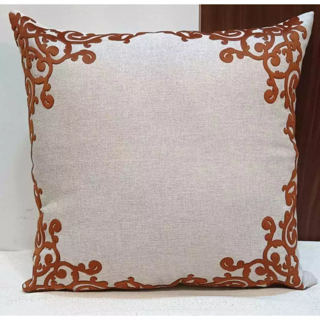 Kit 2 Capas de Almofada em Linho e Veludo Terracota