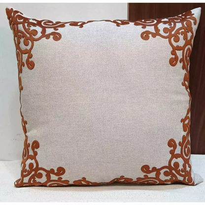 Kit 2 Capas de Almofada em Linho e Veludo Terracota