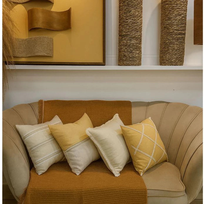 Kit 4 Capas de Almofada Boho em Linho e Algodão