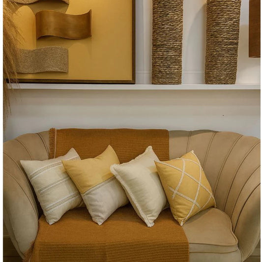 Kit 4 Capas de Almofada Boho em Linho e Algodão