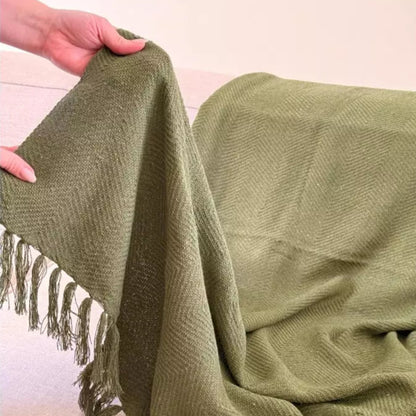 Manta Artesanal de Algodão com Franjas 1,20 x 1,80 – Estilo e Conforto para Sofá ou Cama