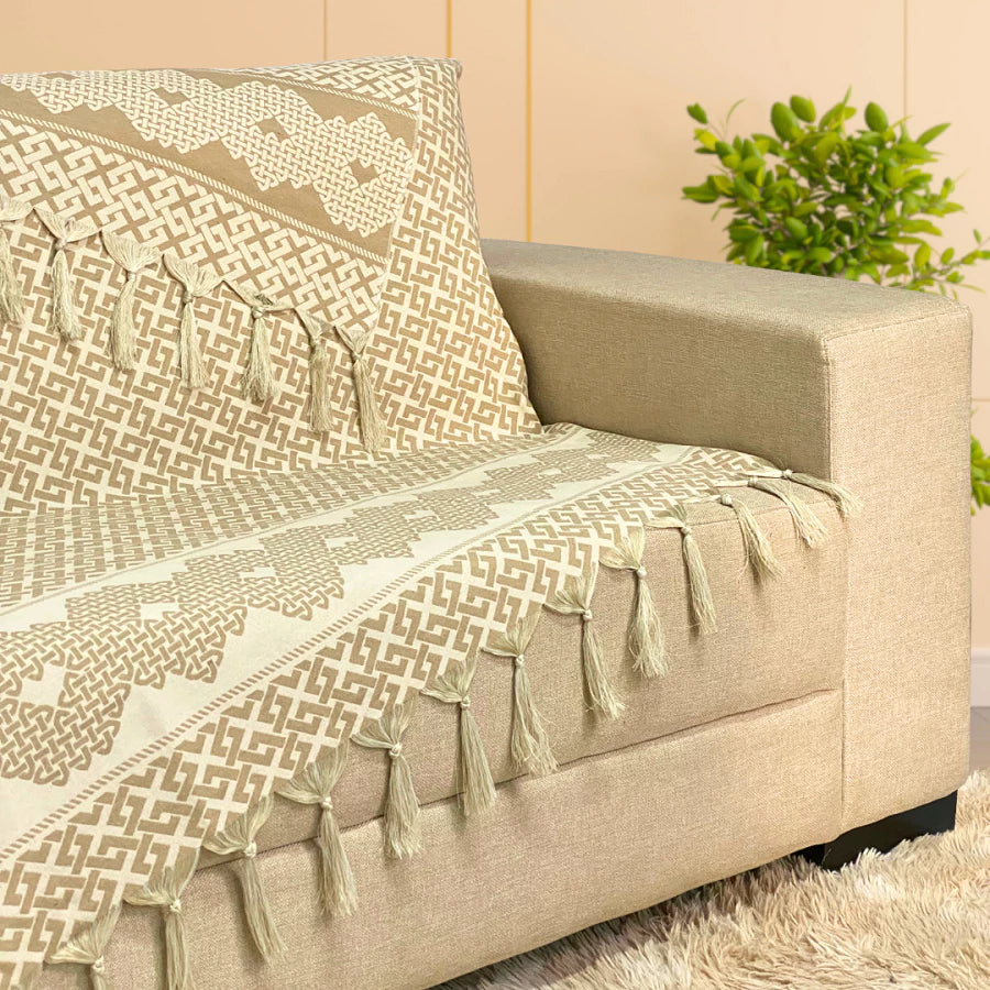 Manta Xale de Sofá e Poltrona Jacquard – Estilo Minimalista