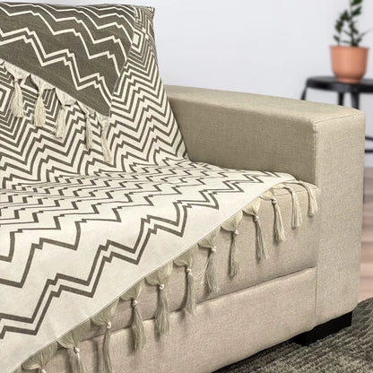 Manta Xale de Sofá e Poltrona Jacquard – Estilo Minimalista
