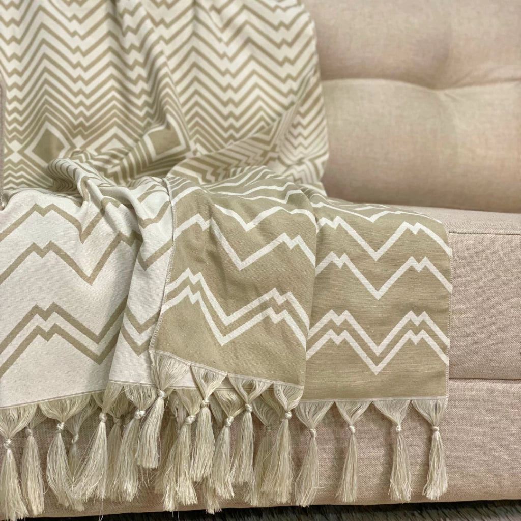 Manta Xale de Sofá e Poltrona Jacquard – Estilo Minimalista