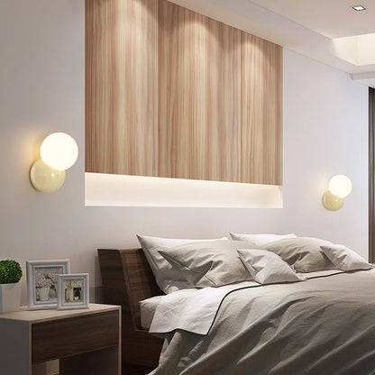 Nordic Rodada Bola Lâmpadas De Parede, Iluminação Do Quarto, Creme, Branco, Amarelo, Cabeceira Luz Da Parede, Sala De Estar, Corredor, Corredor, Hotel, Escada