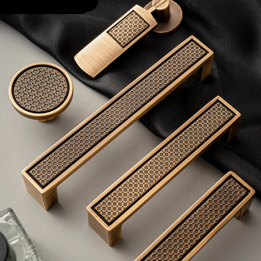 Puxador de Latão Antigo de Luxo para Móveis - Macasishop