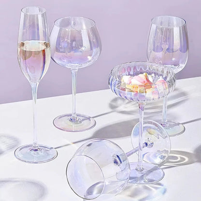 Taça de Cristal Furta-cor para Vinho e Champanhe