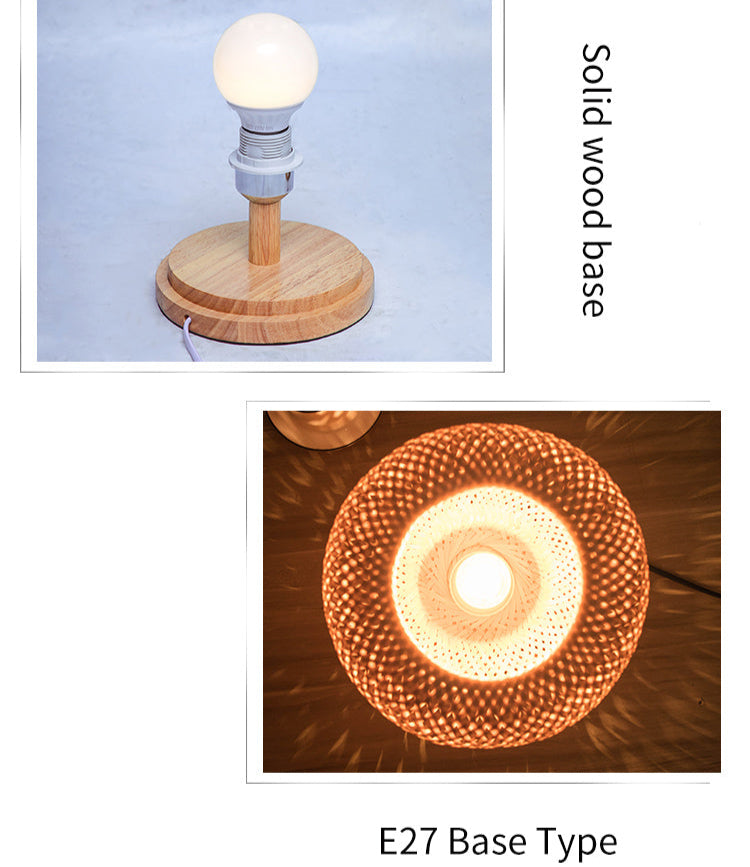 Abajur de Mesa de Vime Elegante - Macasishop