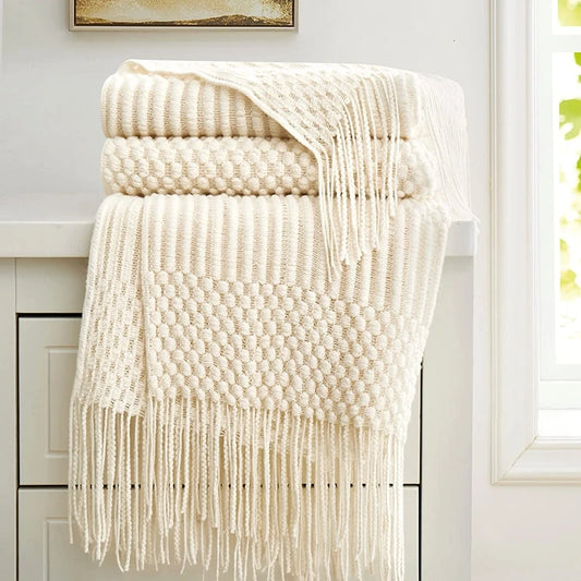 Manta Boho Luxo Texturizada para Sofá