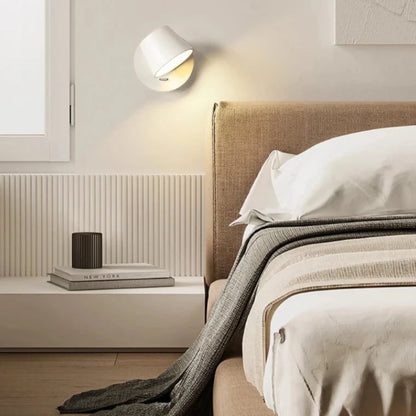Produto Luz de parede cabeceira com botão interruptor preto branco led lâmpadas parede moderna sala estar corredor cabeceira leitura decorativa arandela - 1