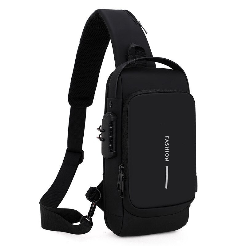 Men Multifunction Anti Theft USB Shoulder Bag Man Crossbody Cross Body Travel Sling Chest Bags Pack Messenger Pack