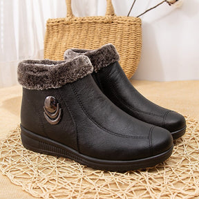 2022 Top Quality Mom Leather Ankle Boots Women Non-slip Winter Fur Snow Boots Female Wedge Oxford Sneakers Womens Winter Shoes