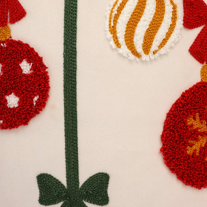 Capa de Almofada Natalina em Veludo Bordado – Elegância e Conforto