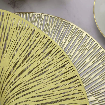 Jogo Americano Redondo Dourado Kit com 6 - Elegância Dourada