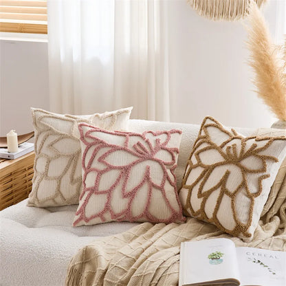 Capa de Almofada Floral Tufted - Toque de Elegância e Conforto
