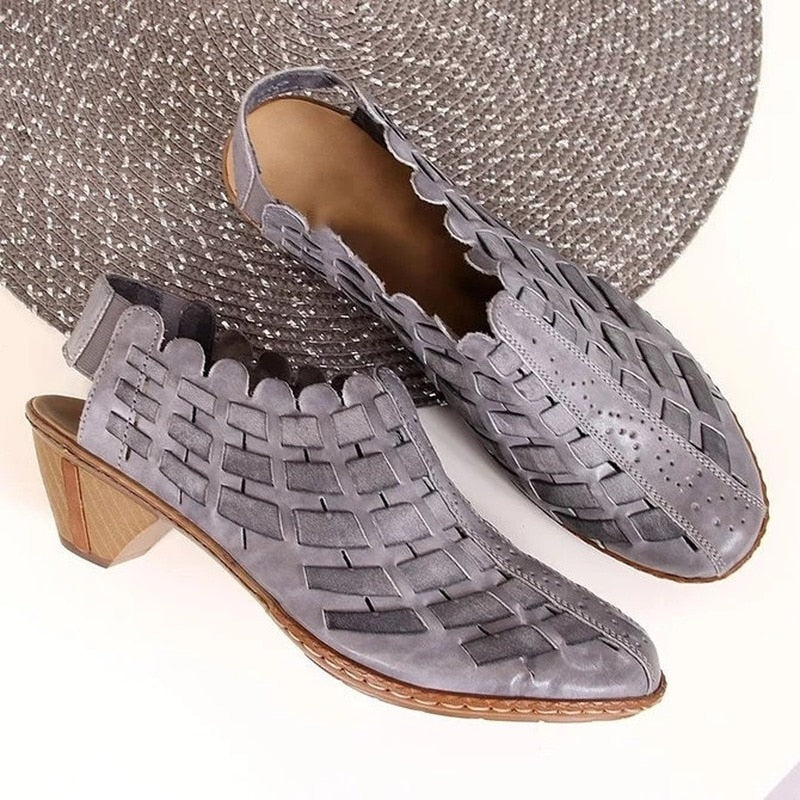 2022 Spring Fashion Women Shoes Casual Thick Heel Woven Women Shoes Outdoor Trend Belt Heel Shoes Women Zapatos De Mujer Size 43