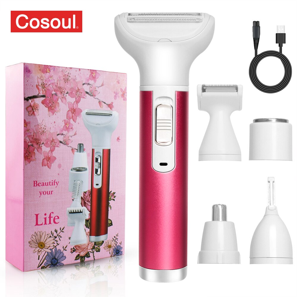 5 in 1 Body Hair Removal Epilator Armpit Hair Bikini Hair Leg Hair Pubic Hair Electric Razor Clipper Shaver Women