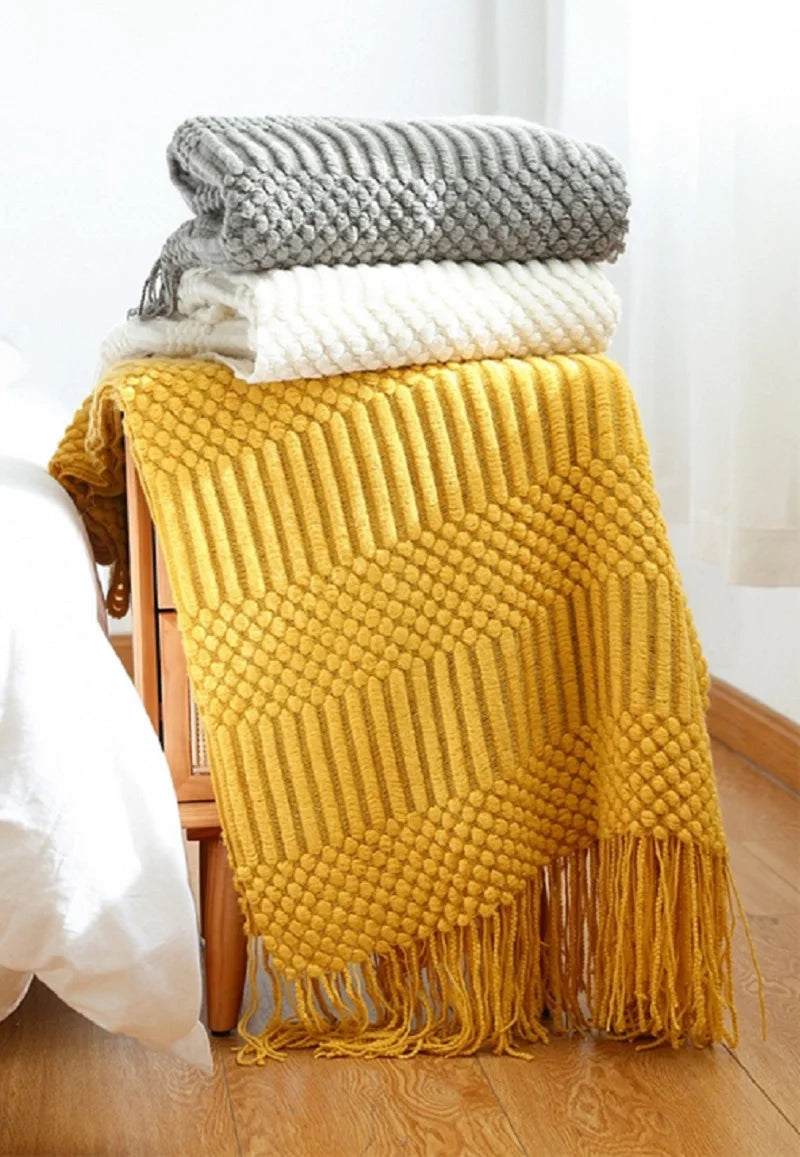 Manta Boho Luxo Texturizada para Sofá