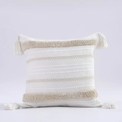 Capa de Almofada Boho Marrocos Tufted com Borlas