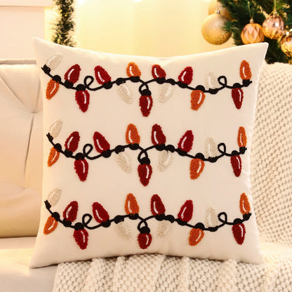 Capa de Almofada Natalina em Veludo Bordado – Elegância e Conforto