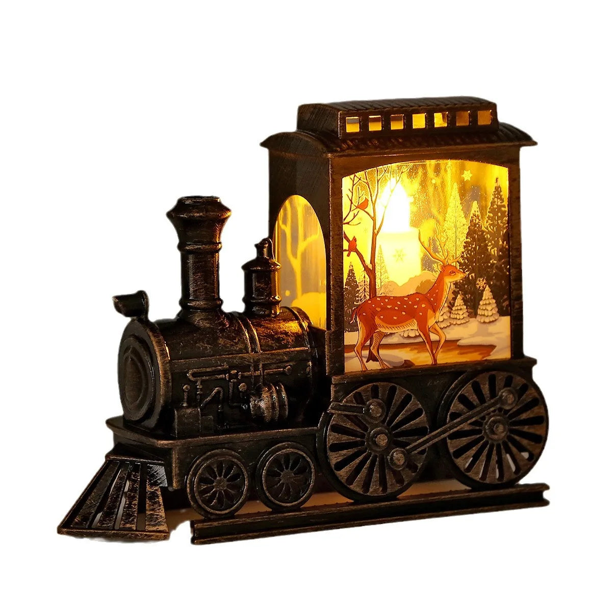 Lanterna Vintage de Trem Natalino com LED