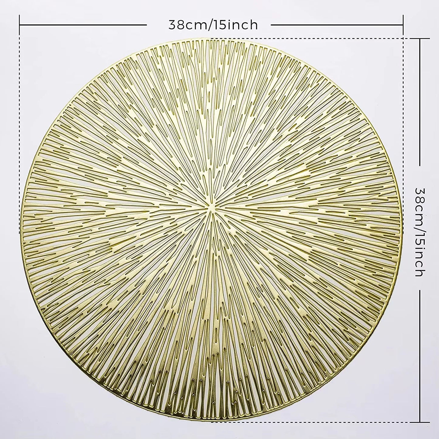 Jogo Americano Redondo Dourado Kit com 6 - Elegância Dourada