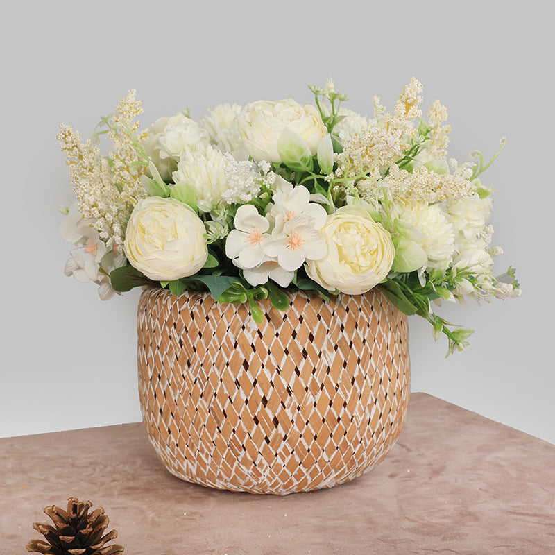 Produto Seda Artificial Rosa Flores, Falso Dandelion, Hortênsia, Flor Da Noiva, Festa De Casamento, Decoração De Casa, 1 Buquê - 1