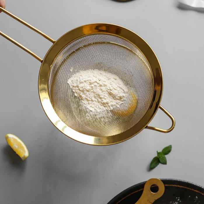 Cobre Cozinha Filtros, Aço Inoxidável, Malha Fina, Conjunto de 4