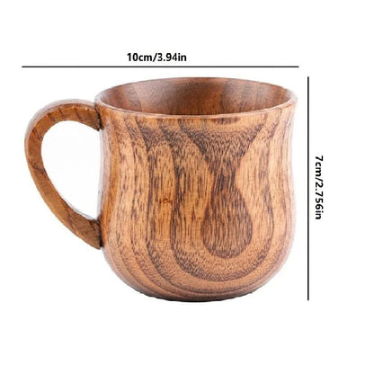 Caneca de Madeira com Alça Minimalista - Macasishop