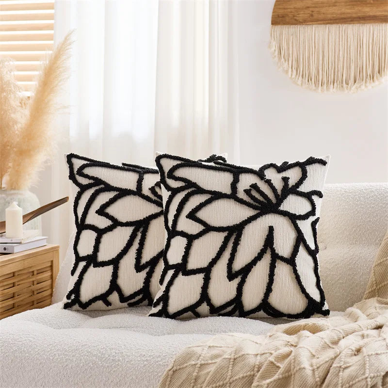 Capa de Almofada Floral Tufted - Toque de Elegância e Conforto