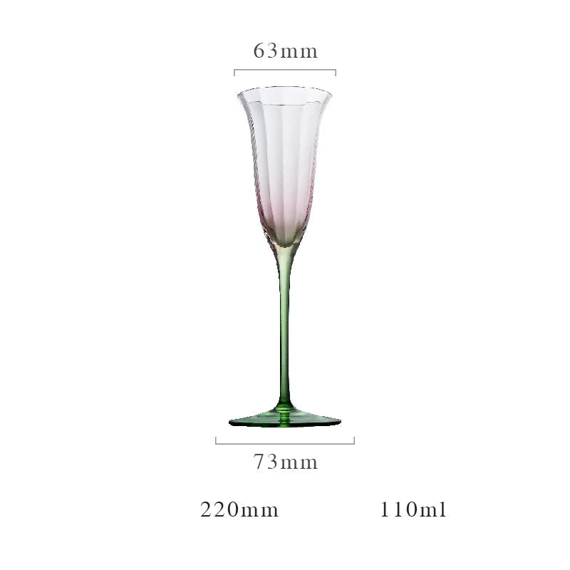 Taça de Cristal Luxo com Design Floral
