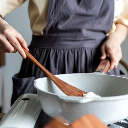 Conjunto De Cozinha De Madeira, Espátula Doméstica, Colher, Garfo De Salada, Colher De Agitação, Conjunto De Cozimento De Cozinha Com Balde De Armazenamento
