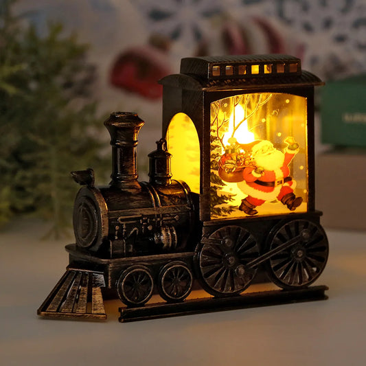 Lanterna Vintage de Trem Natalino com LED
