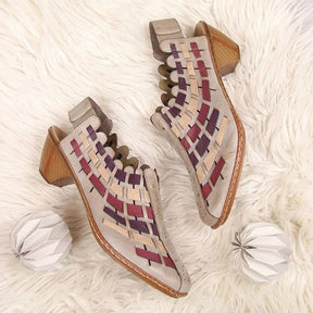 2022 Spring Fashion Women Shoes Casual Thick Heel Woven Women Shoes Outdoor Trend Belt Heel Shoes Women Zapatos De Mujer Size 43