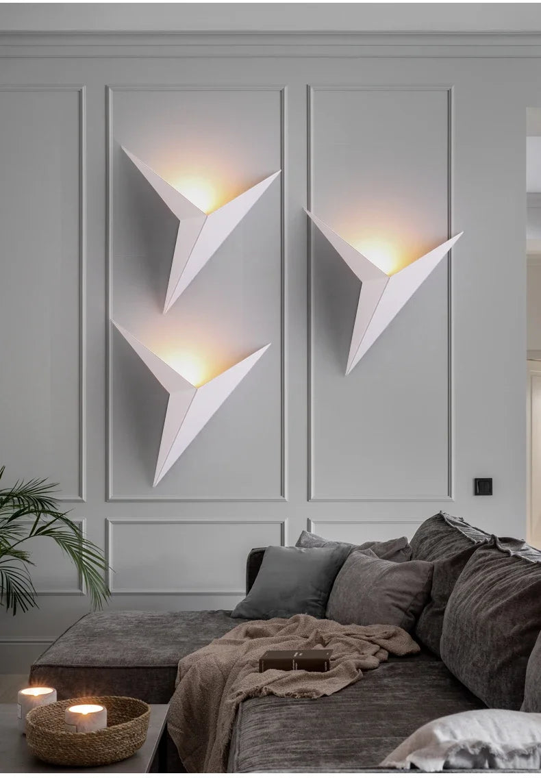 Produto Minimalista nórdico LED parede luminária, lâmpadas de fundo TV preto, quarto, sala de estar, luminárias interiores em casa - 1