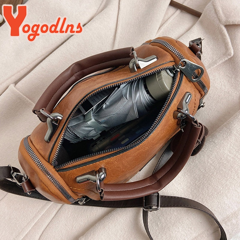 Yogodlns 2022 New flowers Pendant Handbag Women's fashion Boston bags single shoulder bag ladies crossbody bag PU messenger bag