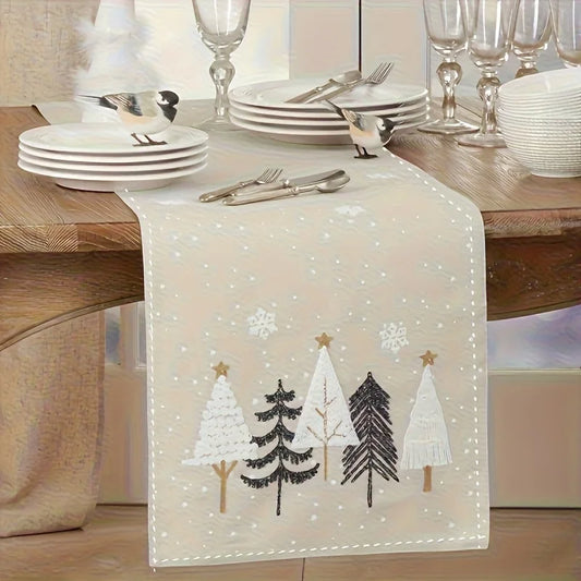 Caminho de Mesa Natalino Elegante com Cena de Inverno