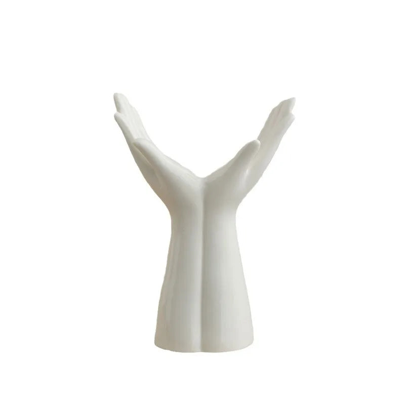 Vaso Escultural de Cerâmica - Elegância em Forma de Mãos