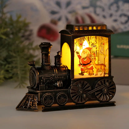 Lanterna Vintage de Trem Natalino com LED