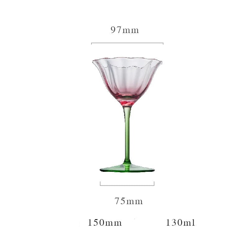 Taça de Cristal Luxo com Design Floral