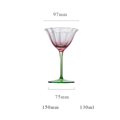 Taça de Cristal Luxo com Design Floral